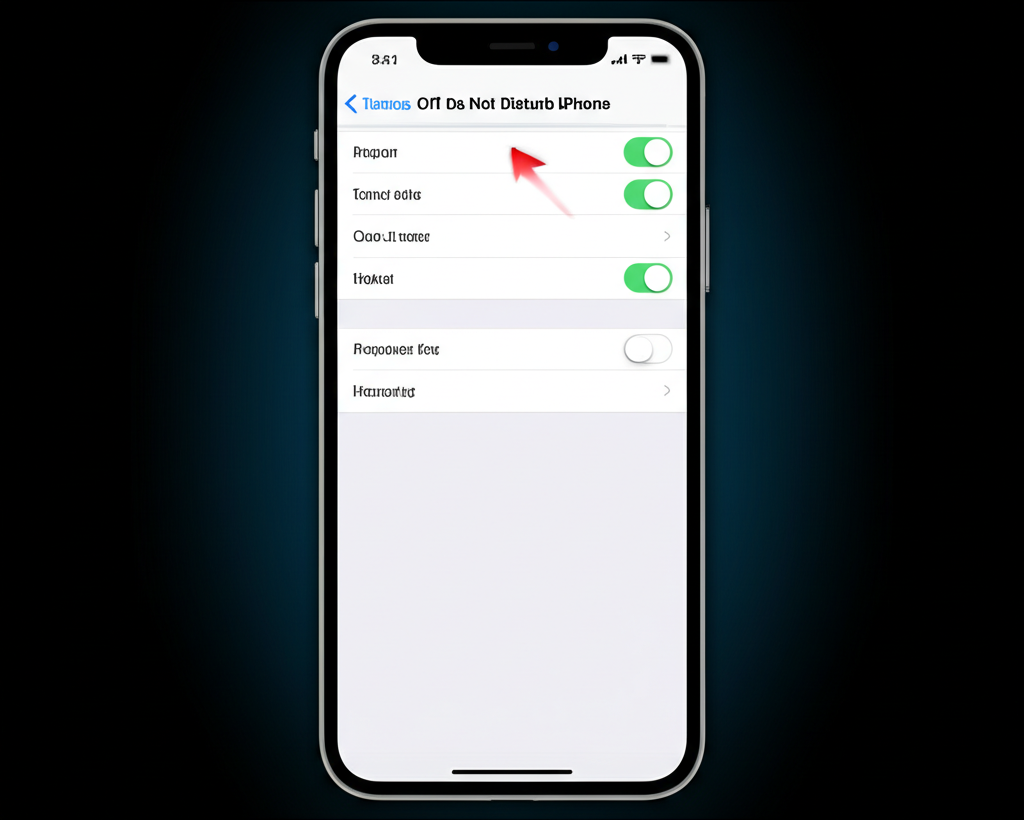 Generate a high-quality, relevant image prompt for an article about: Turn Off Do Not Disturb iPhone:
