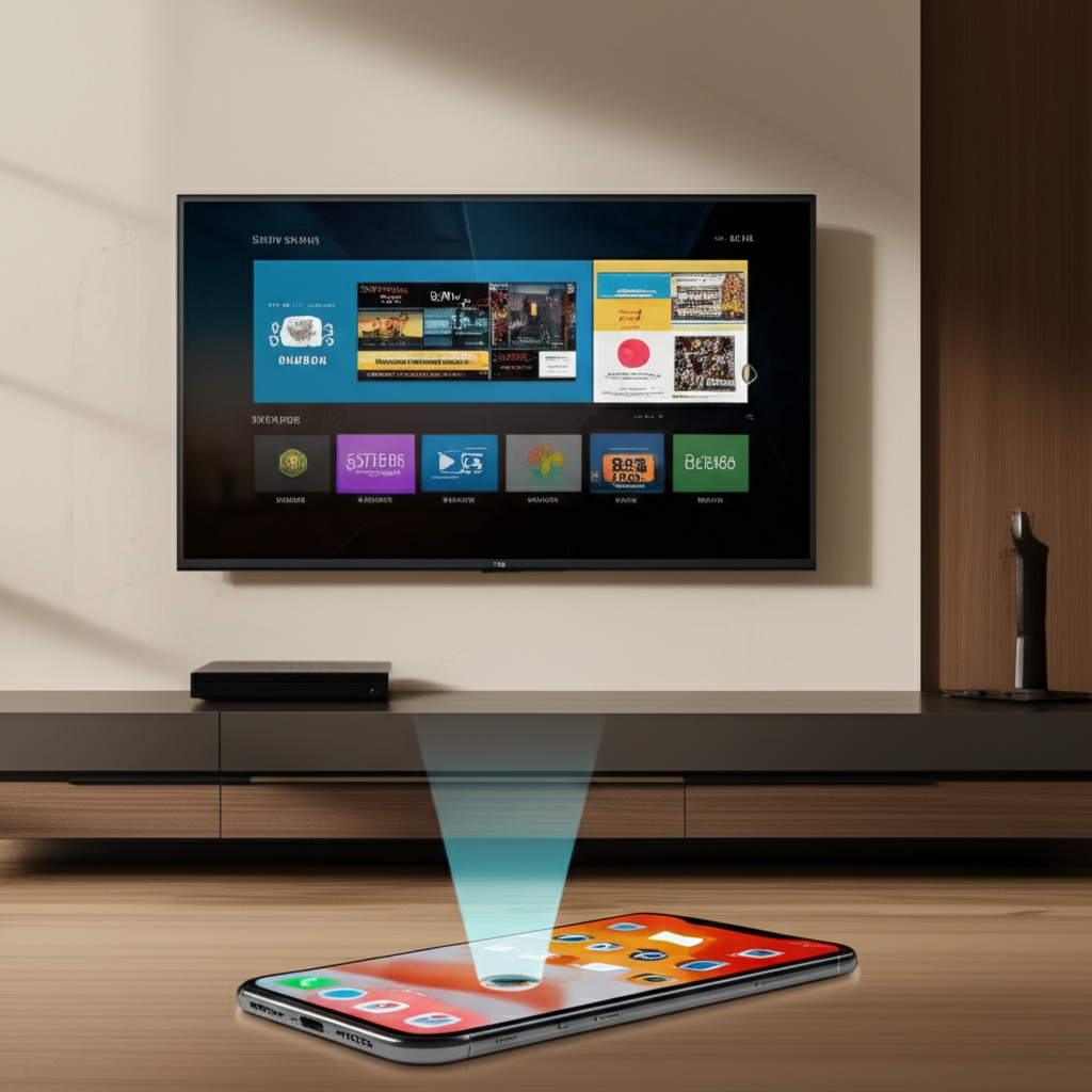 Generate a high-quality, relevant image prompt for an article about: How to Mirror iPhone to TV: Gen