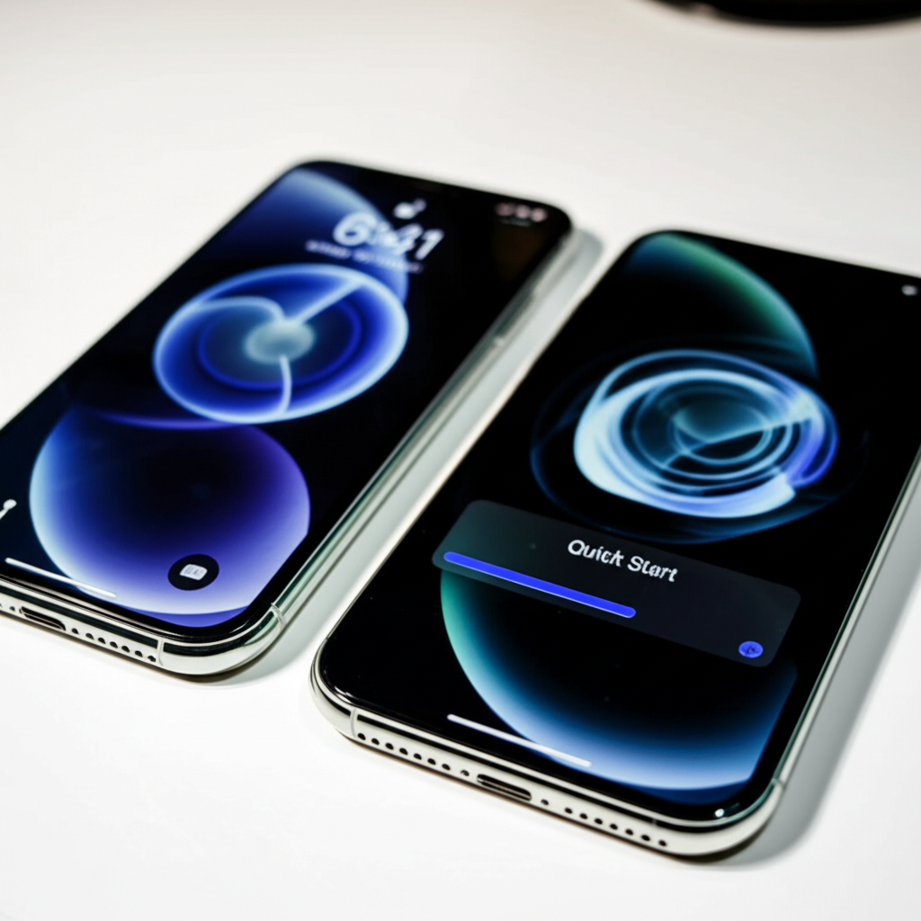 Generate a high-quality, relevant image prompt for an article about: How To Transfer iPhone to iPhon