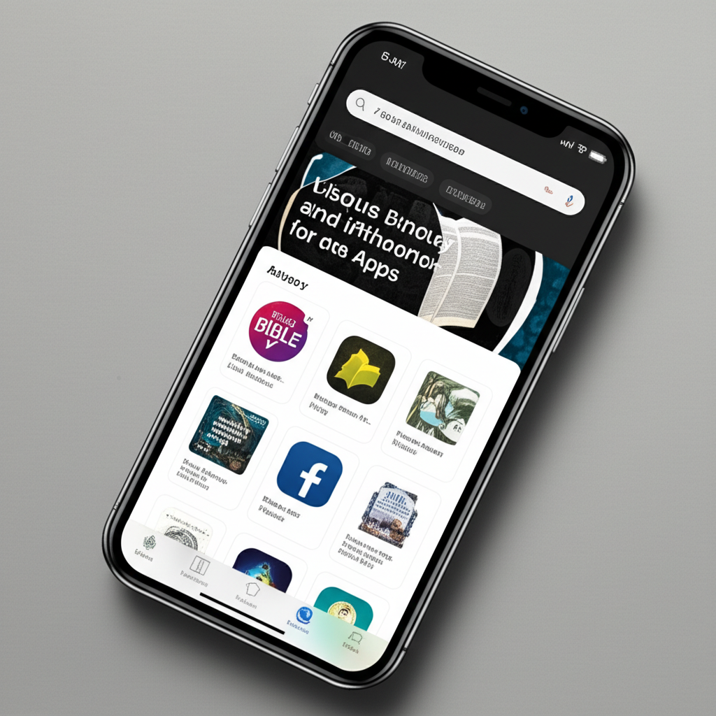 Generate a high-quality, relevant image prompt for an article about: 7 Best Bible Apps for iPhone: G