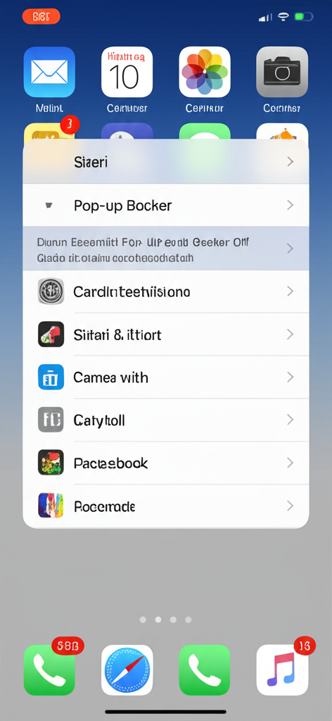 Generate a high-quality, relevant image prompt for an article about: iPhone: Essential Pop-Up Blocke