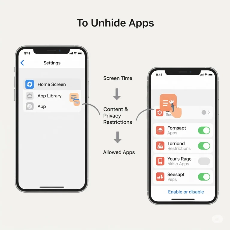 how to unhide apps on iphone