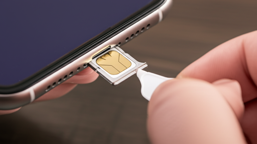 Generate a high-quality, relevant image prompt for an article about: How To Remove Sim Card From iPh