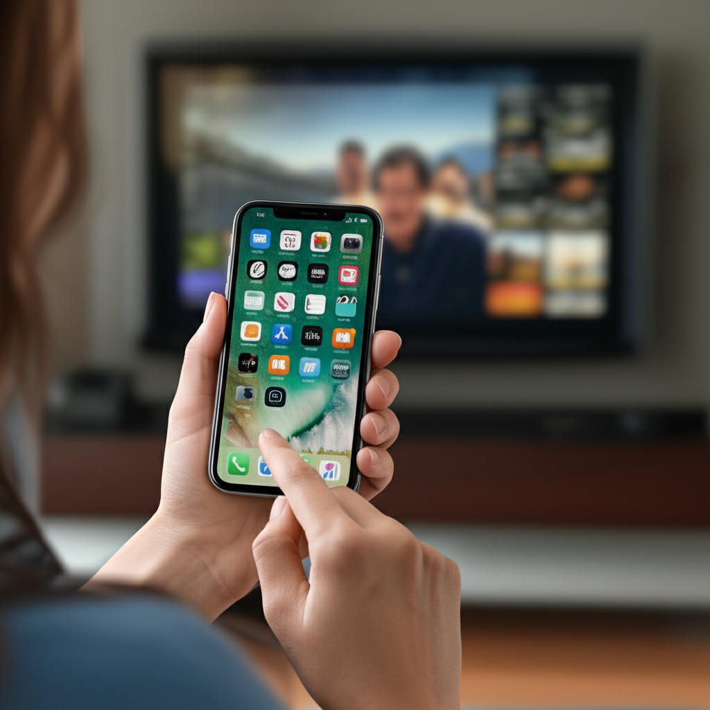 Generate a high-quality, relevant image prompt for an article about: iPhone Screen Mirroring: Effort