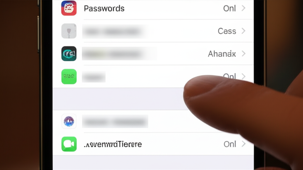 Generate a high-quality, relevant image prompt for an article about: How to Check Passwords on iPhon